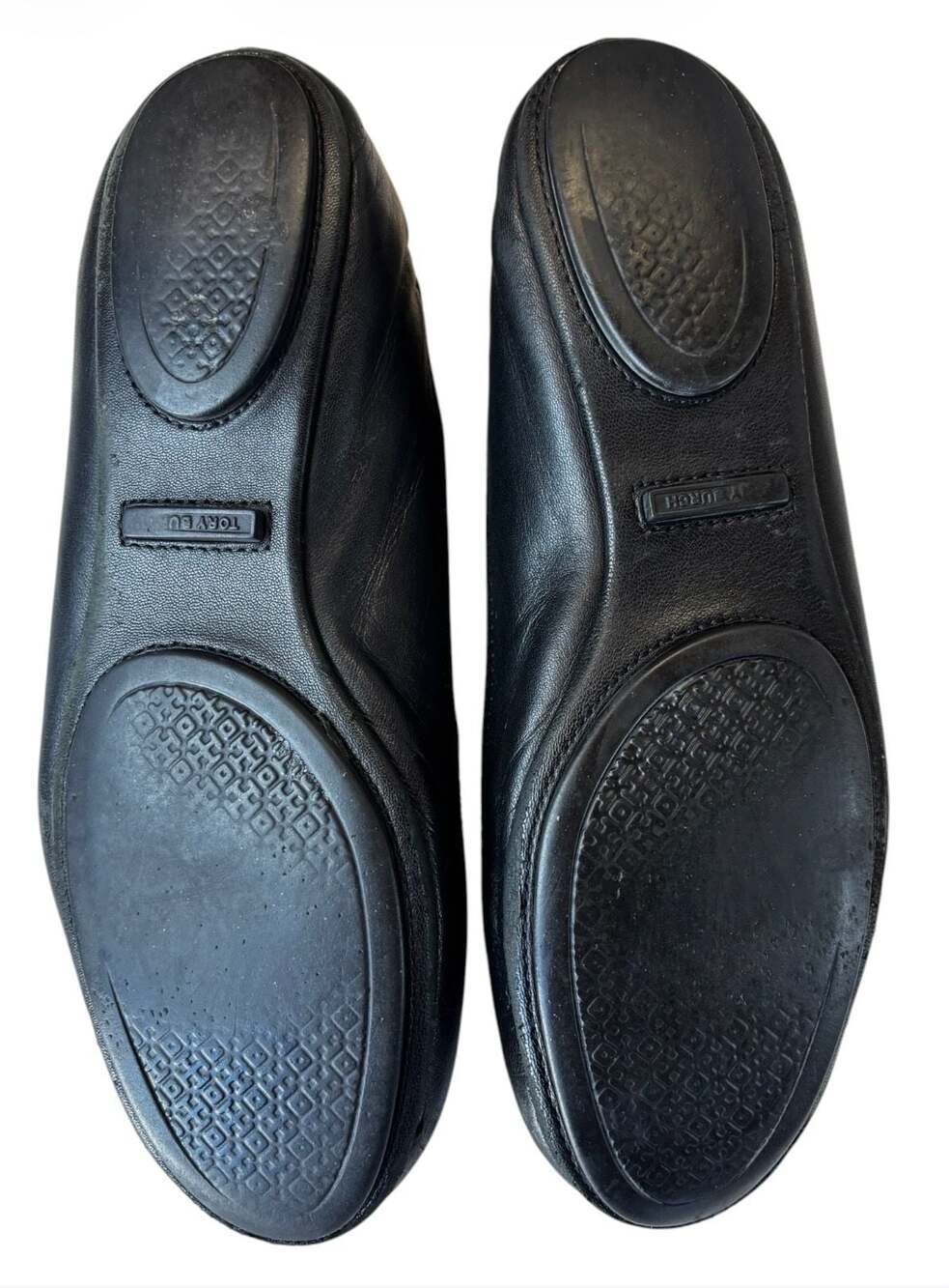 Tory Burch Minnie Travel Ballet Flats in Black Leather with Gold Medal - Picture 3 of 3